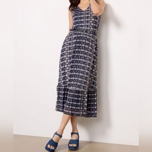 Evereve Ava Sleeveless Mesh Midi Dress in Blue Size XS